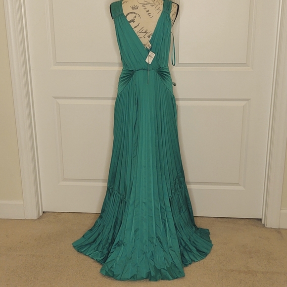 ๐HP๐Diane von Furstenberg Delhay Long Pleated Maxi Dress in Indian Jade - Picture 6 of 11